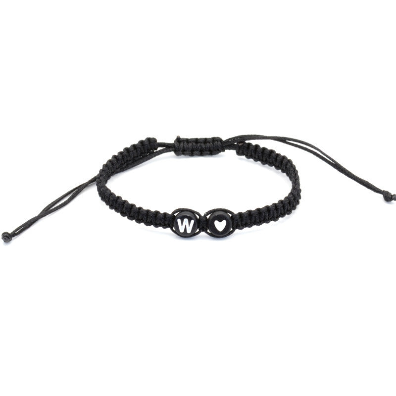 English Letters Love Heart Woven Friendship Bracelets