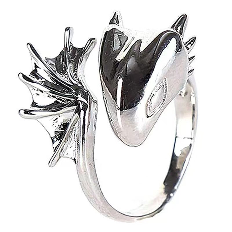 Retro Small Flying Dragon Fashion Unique Design Dark Rings