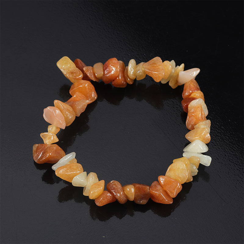 Natural Colorful Gravel Irregular Hand-woven Stretch Bracelets