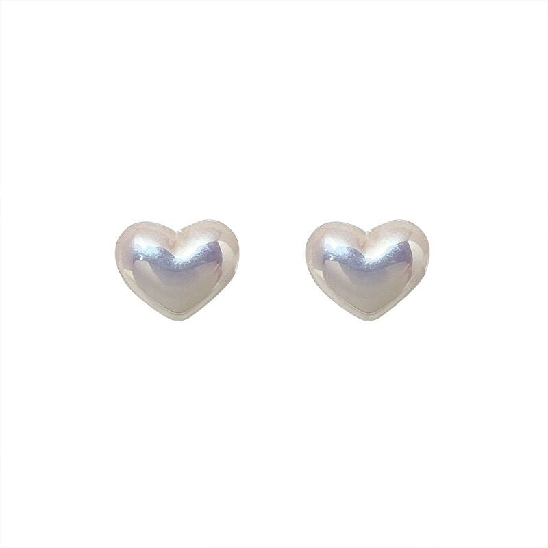 Elegant Heart Pearl Earings Set Mermaid Light Luxury High-grade Rings