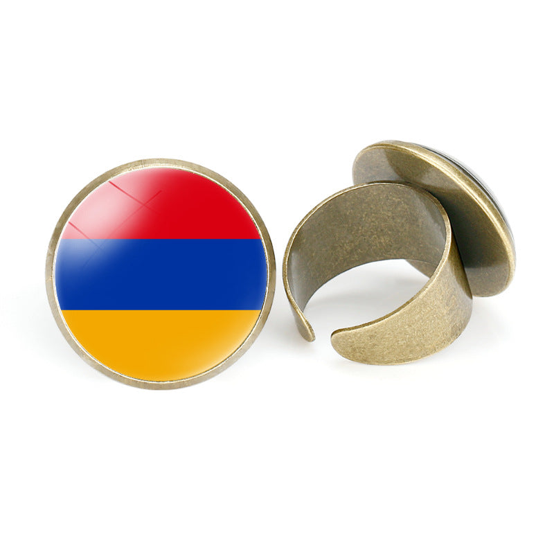 Asian Flags Vintage Open Bahrain Turkey Rings
