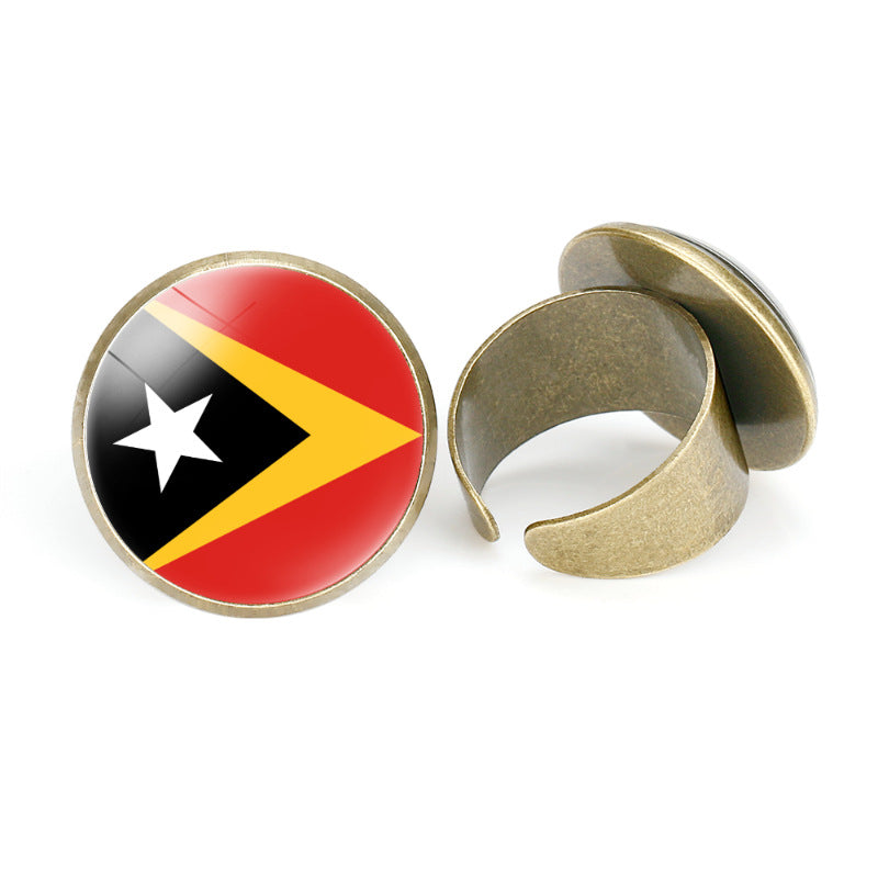 Asian Flags Vintage Open Bahrain Turkey Rings