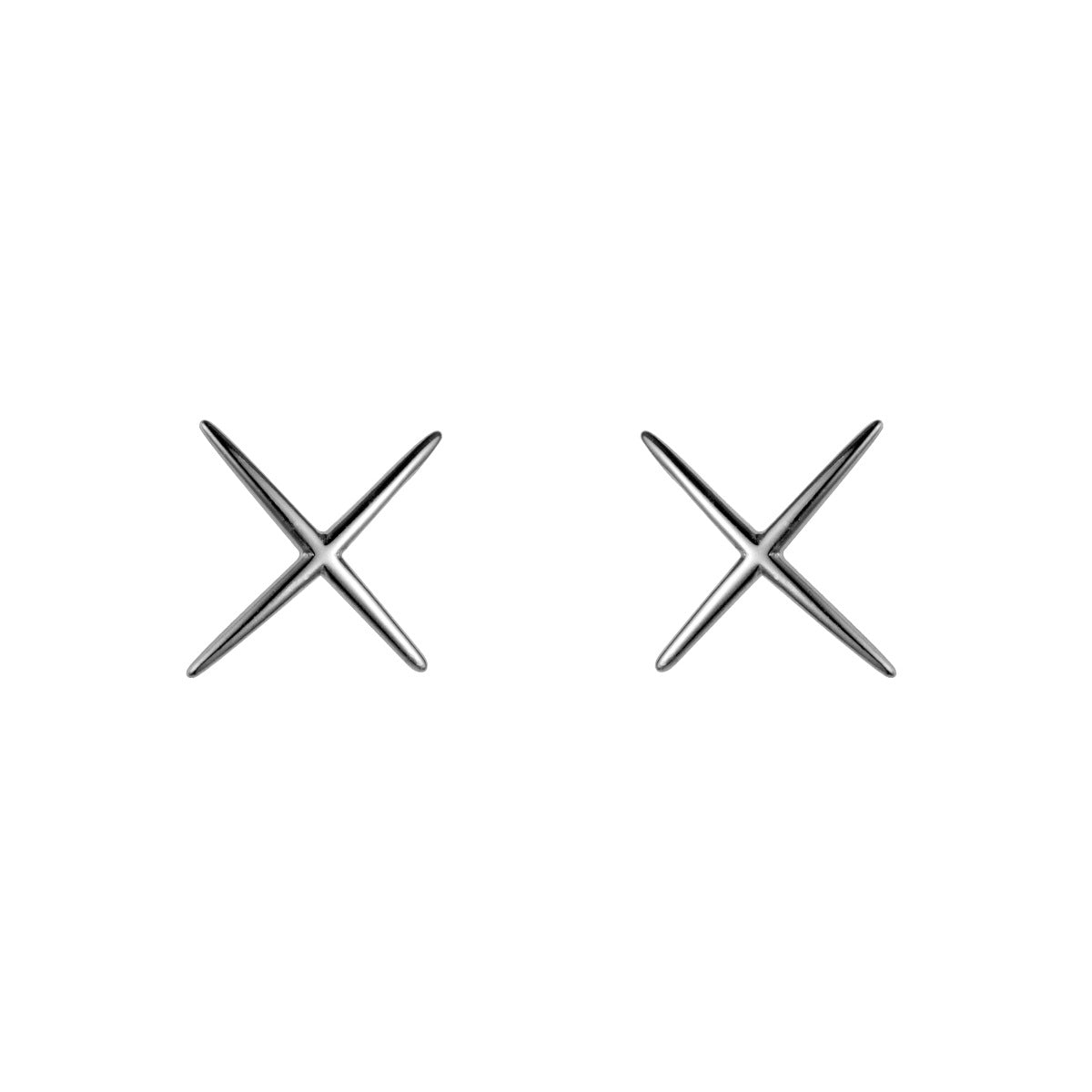 Women's Sier Glossy Line X-shaped Cross Simple Elegant Earrings