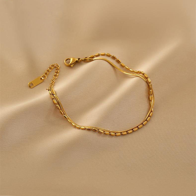 Women's Titanium Steel High-grade Simple Gold Exquisite Bracelets