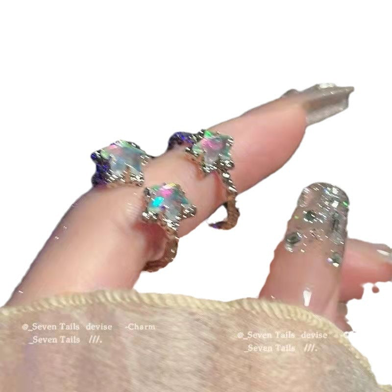 Luxury Minority Pentagram Female Design Sense Niche Rings