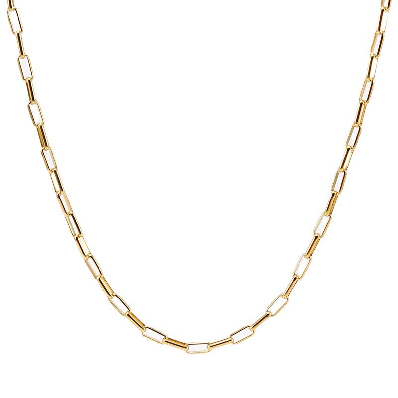 Women's Regular Bare Chain Titanium Steel Gold Necklaces