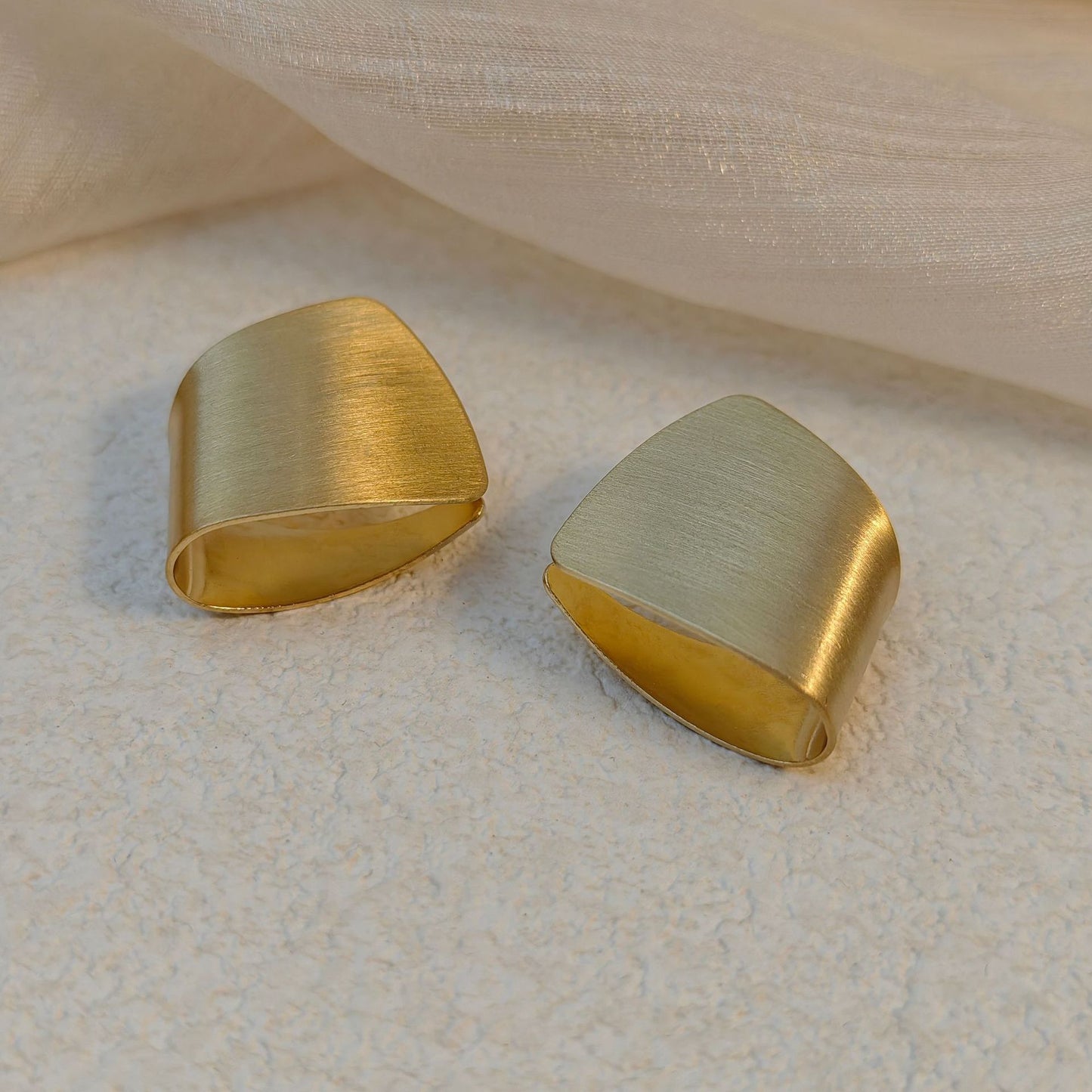 Brushed Square Love Heart Personality Geometry Ear Fashion Earrings