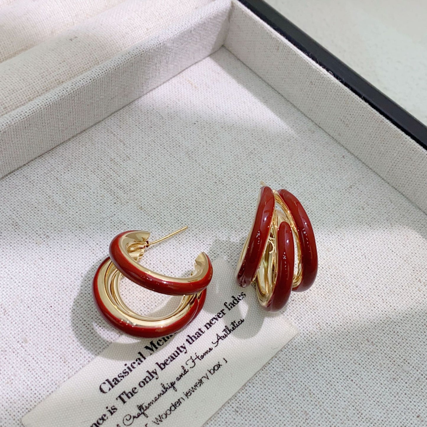 Enamel Drip Glazed Ear Mild Luxury Earrings