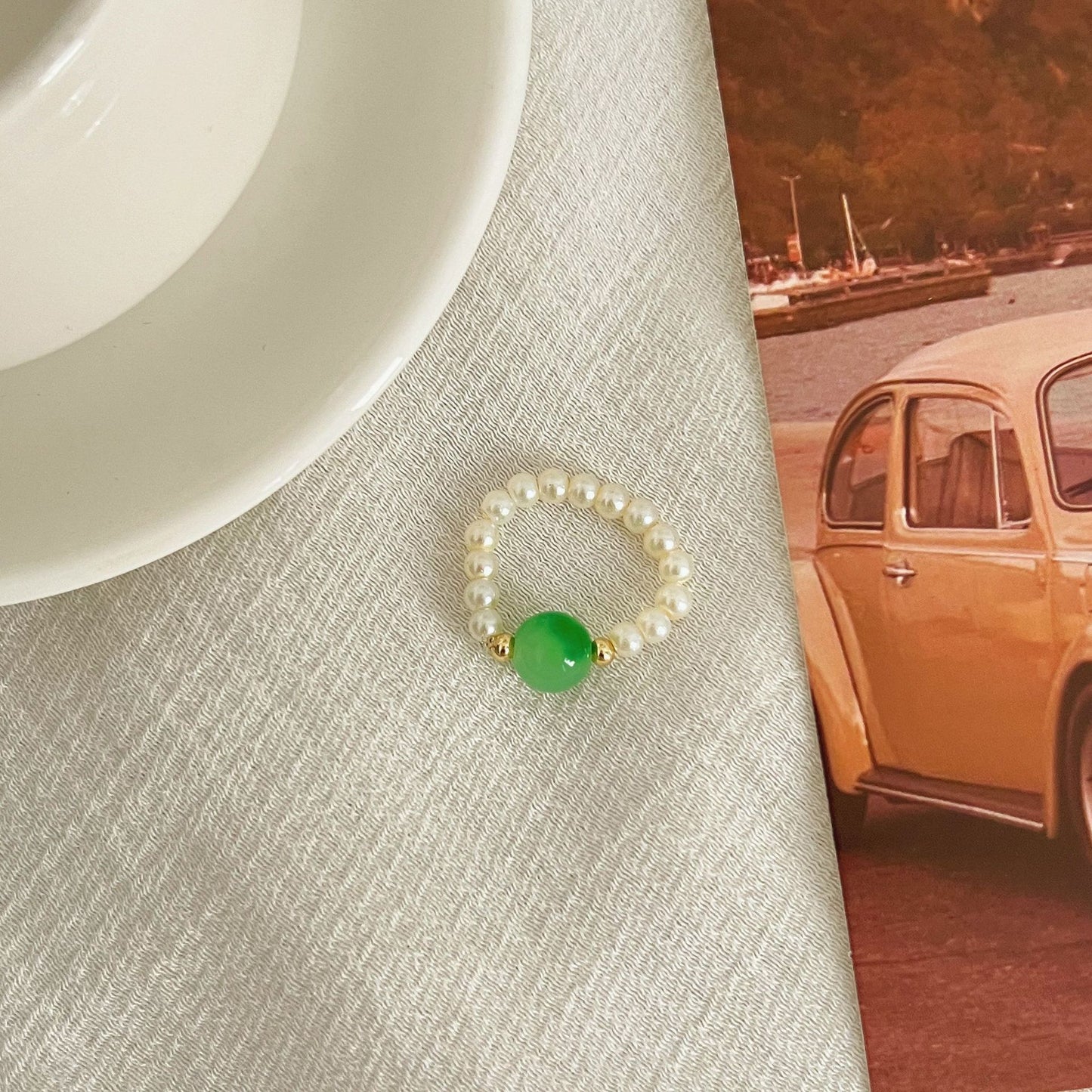 Beads Niche Design Advanced Finger Light Luxury Rings