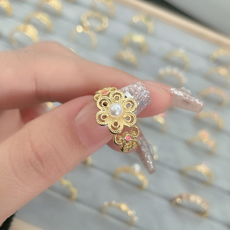 Flower Fashion Personalized Opening Adjustable Index Finger Rings