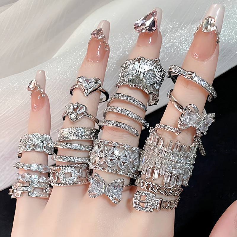 Shiny Refined Zircon Style Light Luxury Rings
