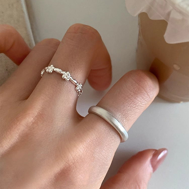 Sterling Sier Refreshing Flower Female Summer Sweet Rings