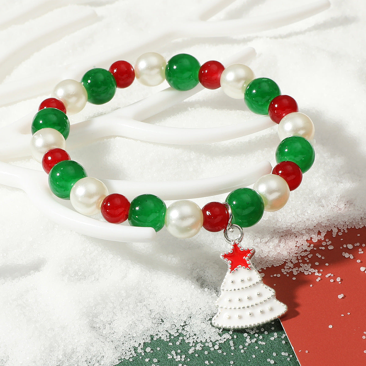 Jewelry Colorful Crystal String Beads Christmas Tree Bracelets