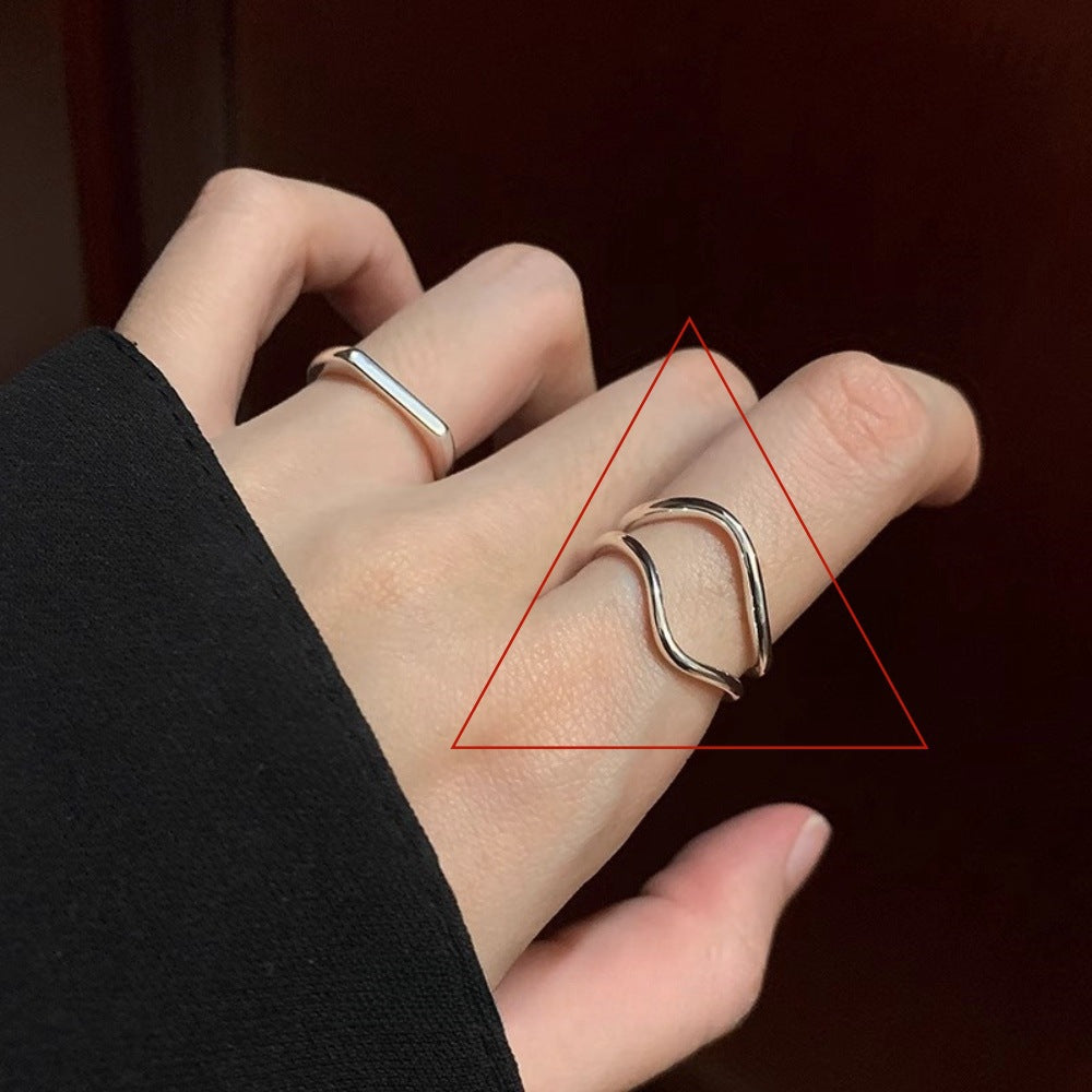 Sier Female Niche High-grade Light Luxury Rings