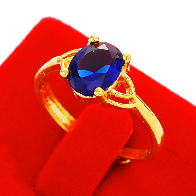Women's Imitation Diamond Colored Gemstone No Color Rings