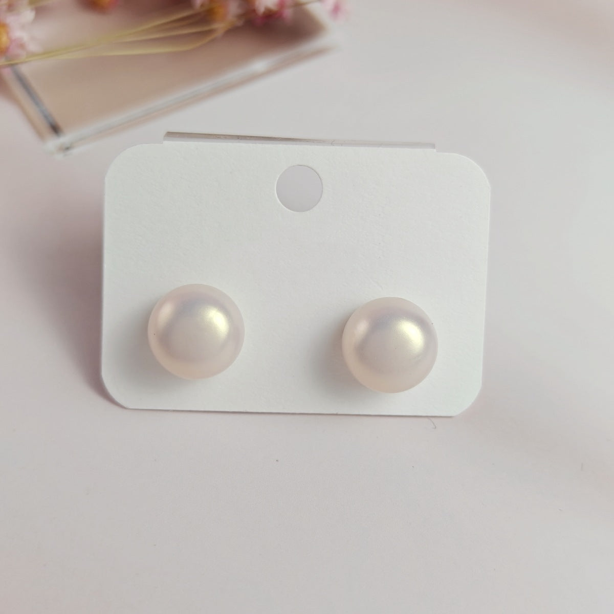 Women's Pearl White Champagne Vintage Steamed Bread Earrings