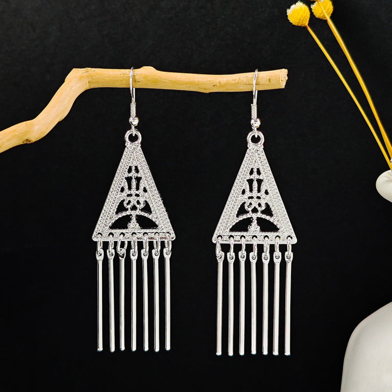 Sier Family Minority Ethnic Style Tourist Attractions Earrings
