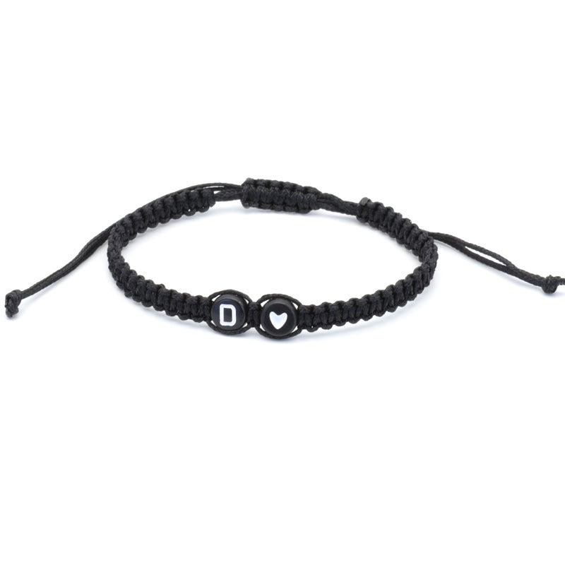 English Letters Love Heart Woven Friendship Bracelets