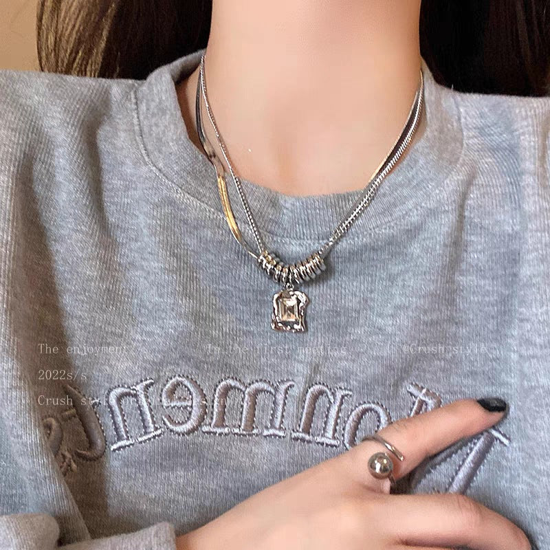 Women's Sweater Chain High-grade Long Pearl Titanium Necklaces