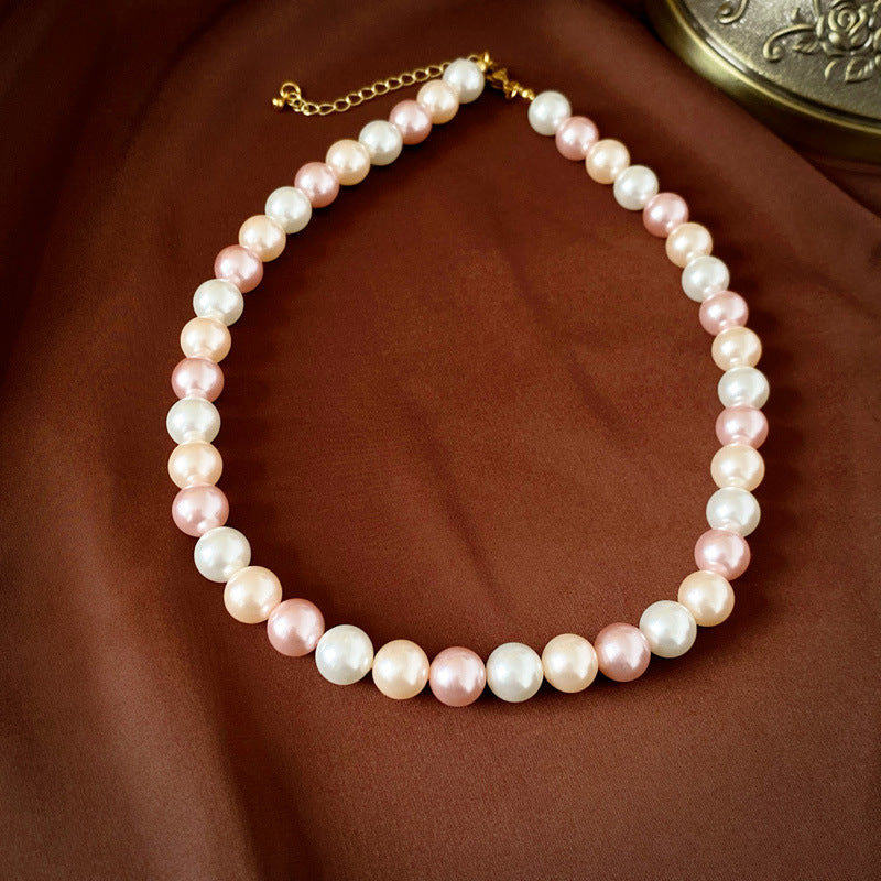 French Style Temperament Geometric Pearl Vintage Fashion High Necklaces