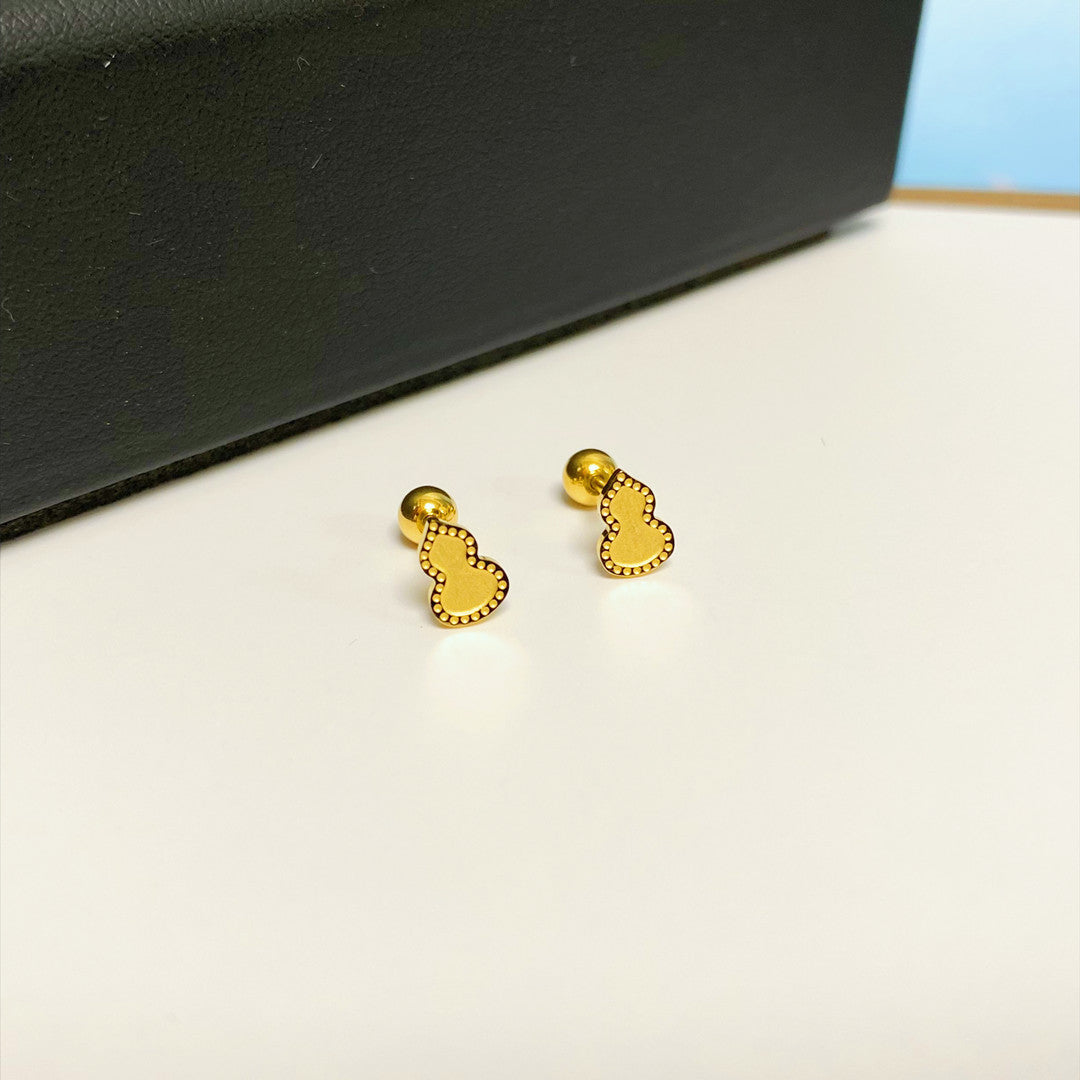 Women's Geometric Simple Letters Drip Glazed Screw Bone Earrings