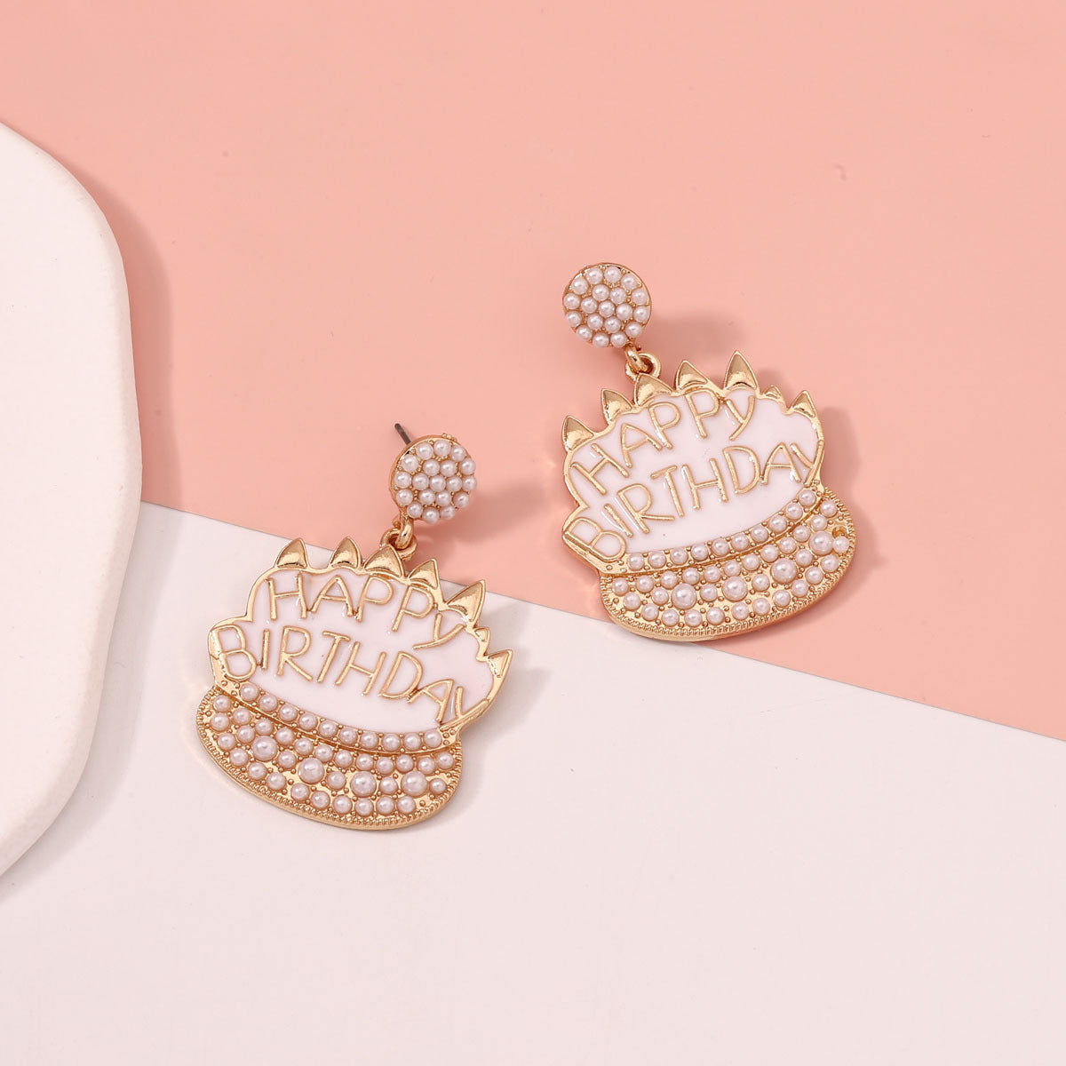 Light Luxury Birthday Cake Cute Graceful Earrings