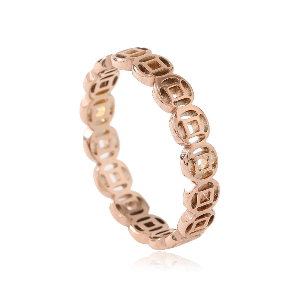 Lucky Copper Coin Transfer Index Finger Rings