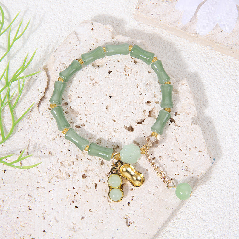 Bamboo Imitation Aventurine Festival High Peace Buckle Jade Bracelets