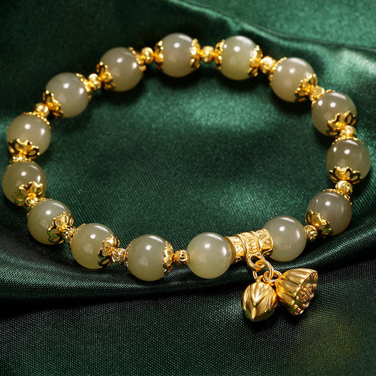 Two Amethyst Female Design Lotus Seedpod Bracelets