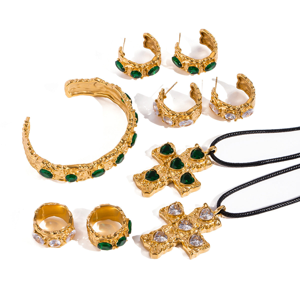 Zircon Series Stainless Steel High-grade Gold Necklaces