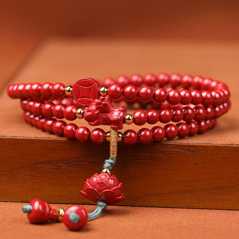 Women's & Men's Raw Ore Cinnabar Money Pi Original Bracelets