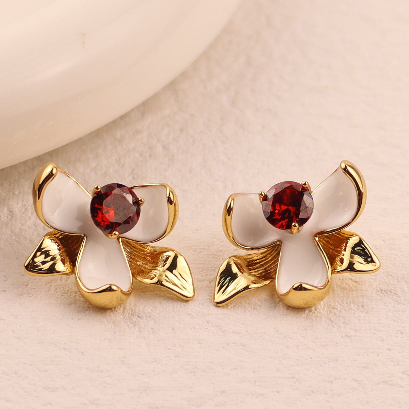 Ornament Sier Handmade Enamel Drip Glazed Earrings