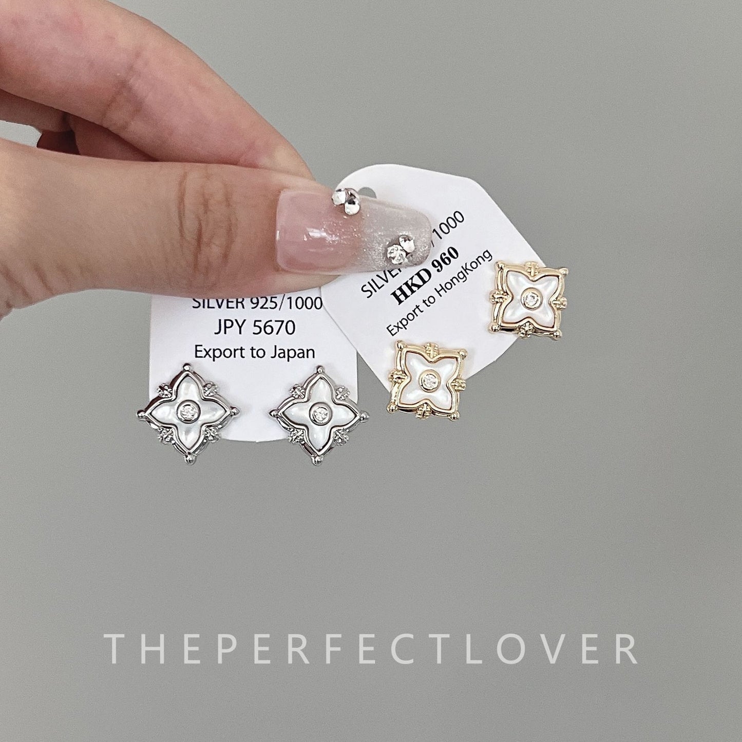 Luxury High-grade Fritillary Flower Square Unique Temperament Earrings