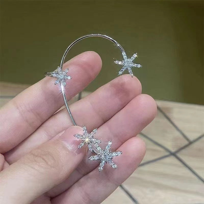 Fairy Flash Snowflake Ear Hanging Lin Earrings