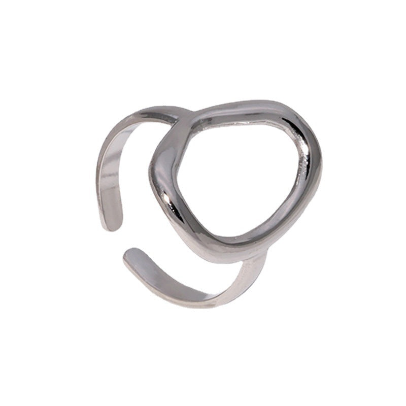 Simple Geometric Titanium Steel Female Opening Adjustable Rings