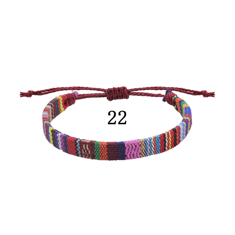 Style Cotton Linen Woven Fabric Carrying Bracelets