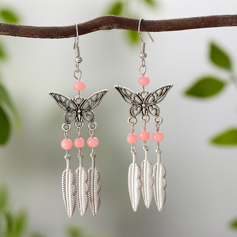 Color Short Small Butterfly Simple Bohemian Earrings