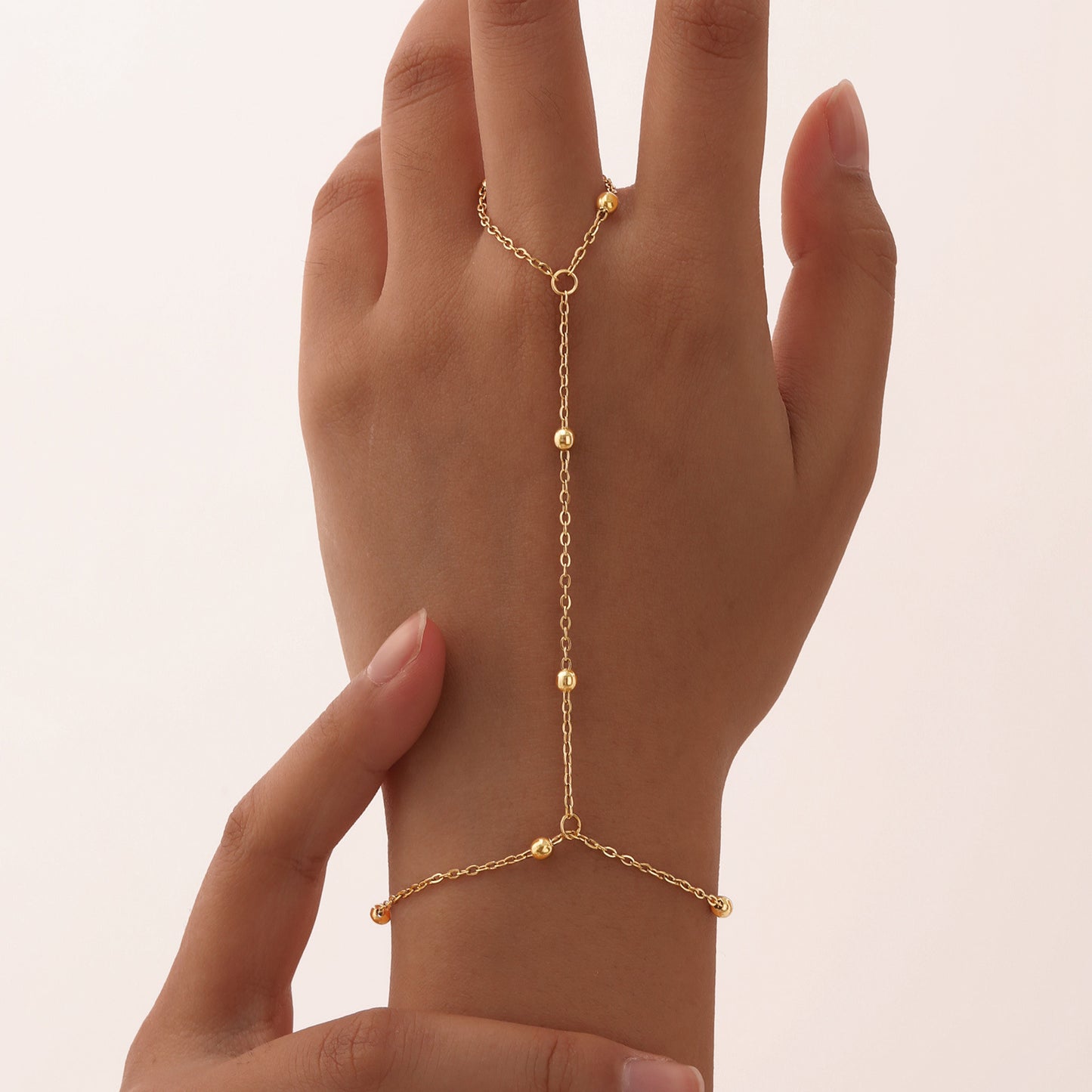 Women's Stainless Steel Twin Gold-plated Color Chain Popular Bracelets