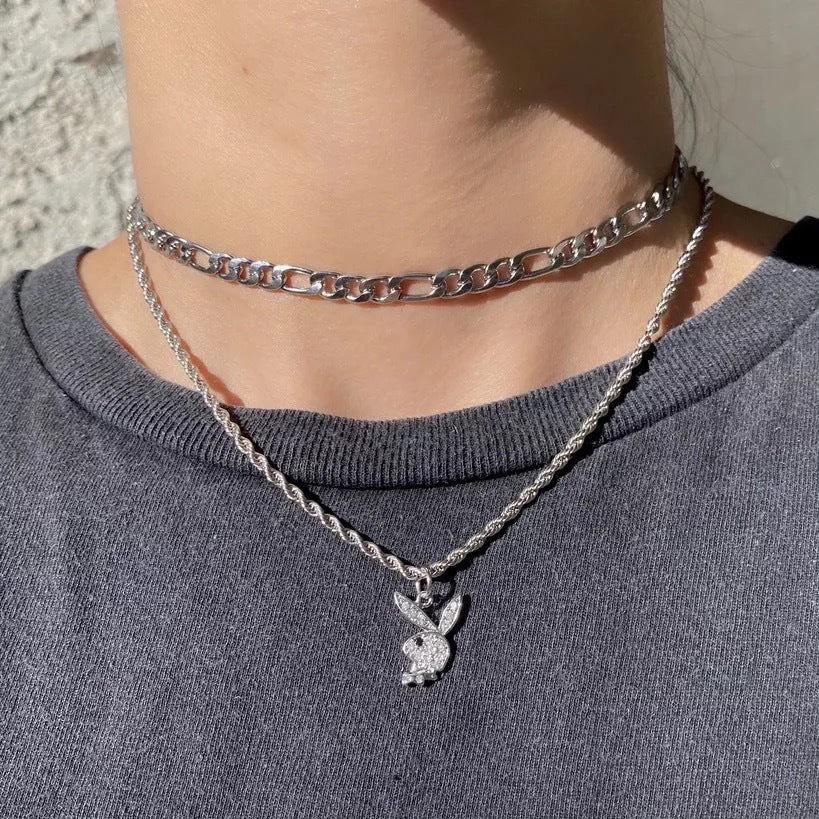 Steel Rabbit Hip Hop Fashion Personality Necklaces