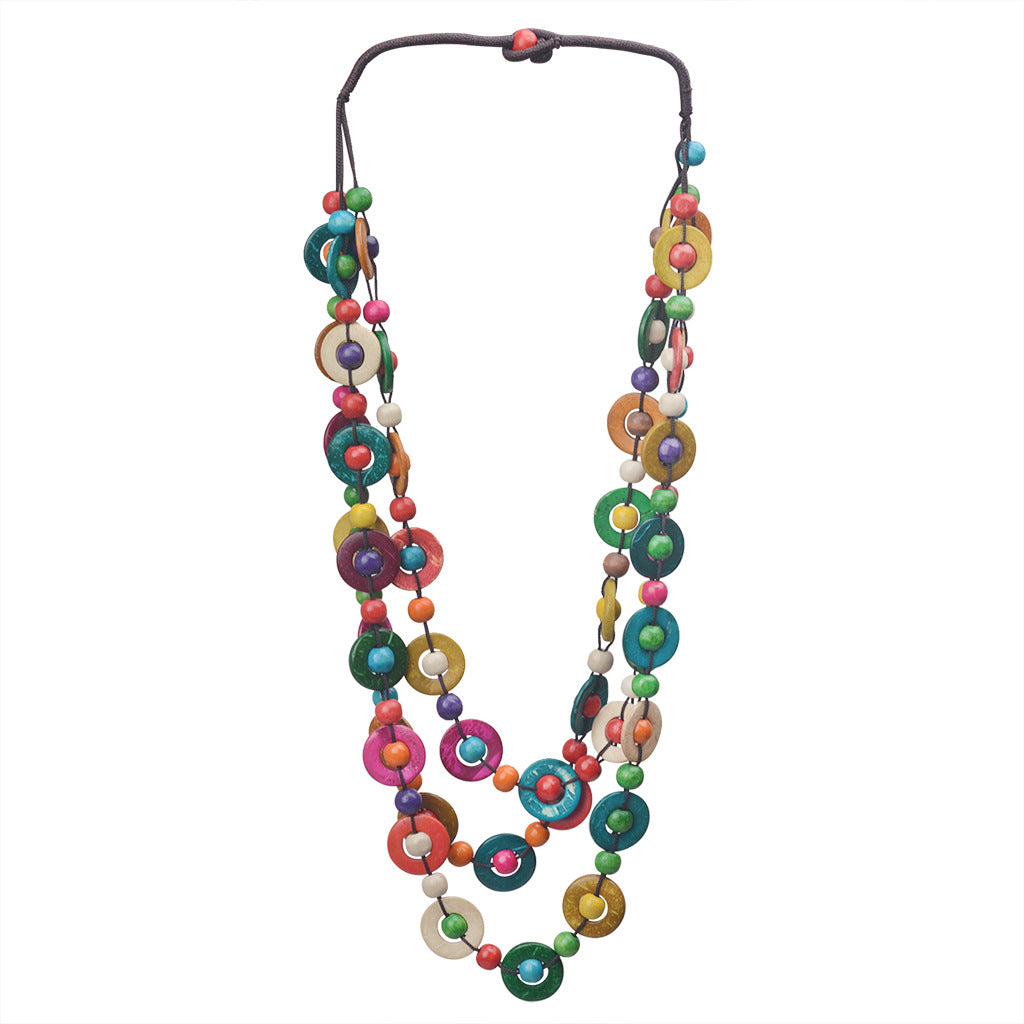 Ethnic Style Beaded Coconut Shell Tribe Necklaces