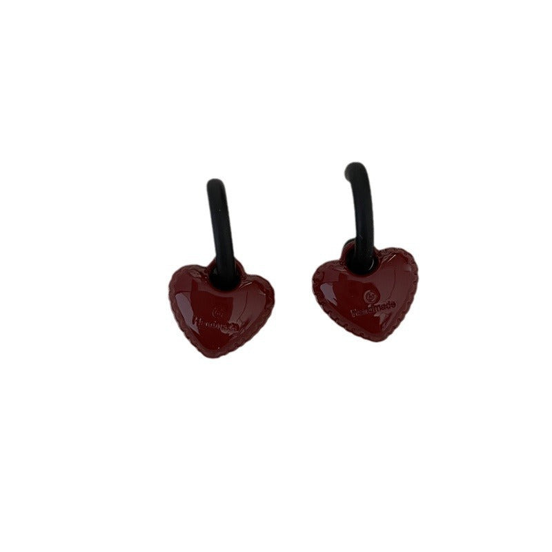 Red Love Ear Simple Grace Personality Earrings