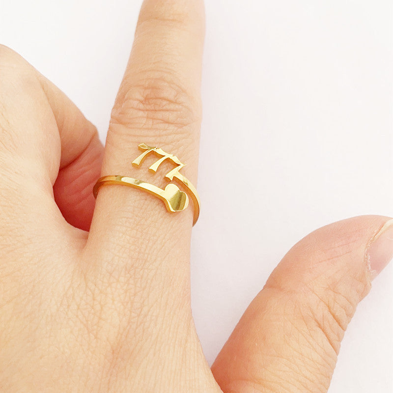 Stainless Steel Lucky Digital Auspicious Knuckle Rings