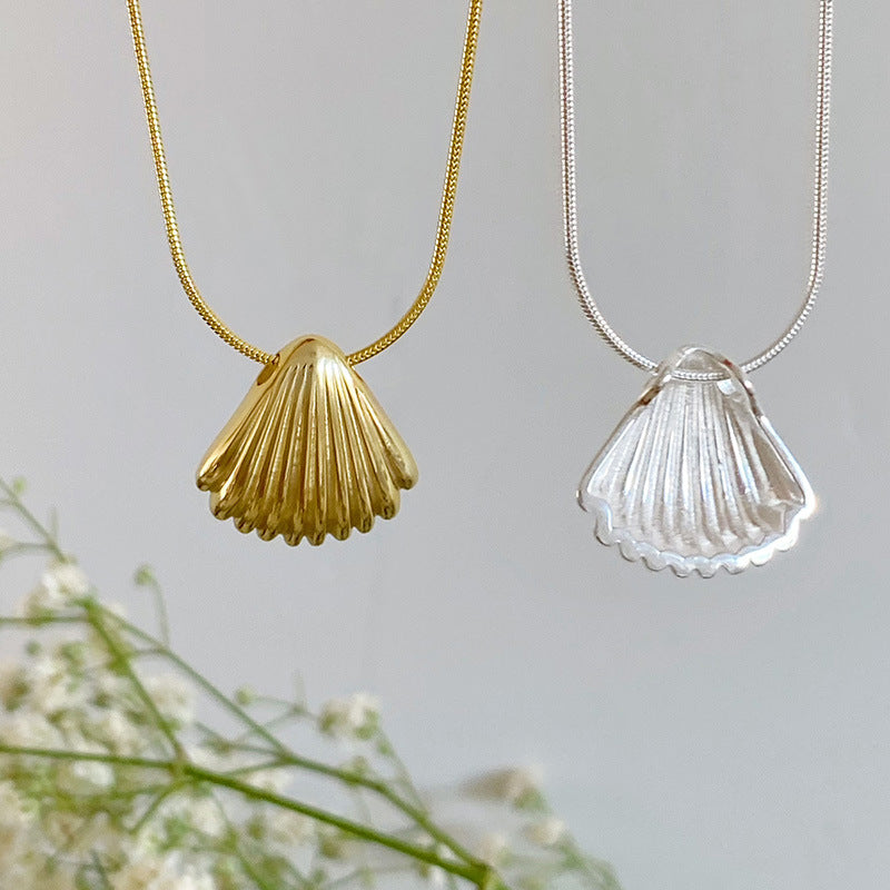 Fashionable Minority Shell Texture Female Clavicle Chain Necklaces