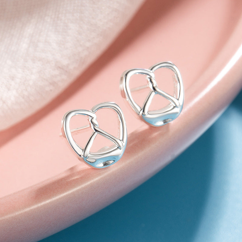 Alkaline Knot Croissant Asymmetric Female Simple Western Style Fashion Earrings