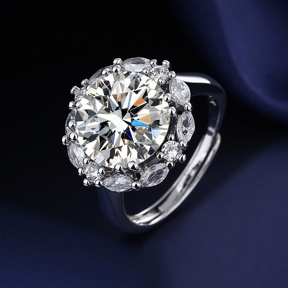Women's Moissanite Classic Karat Live Female Broadcast Rings