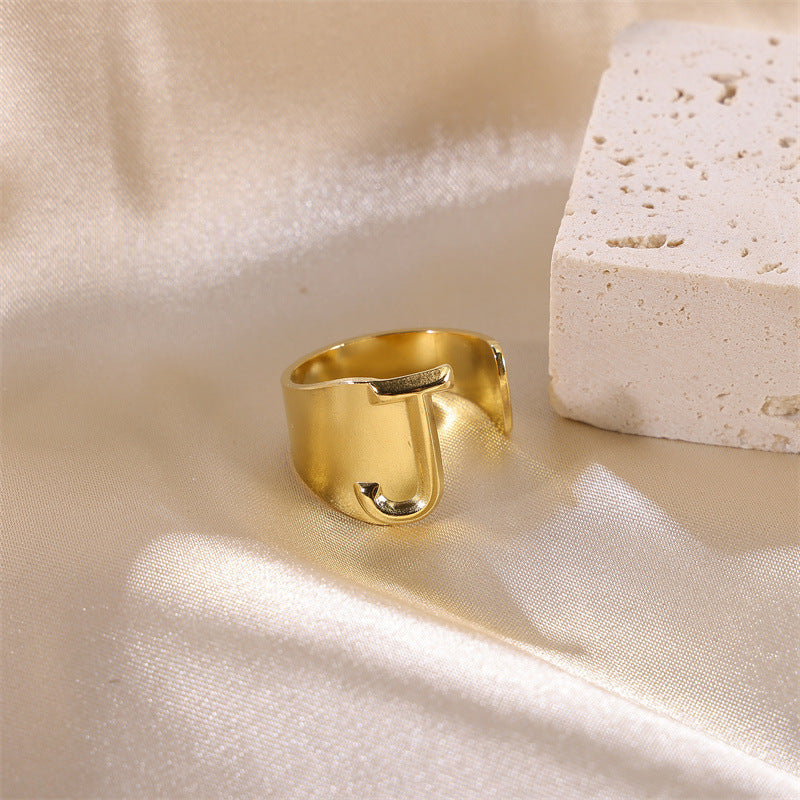 Letters Female Style Fashion Knuckle Personality Vintage Stainless Rings