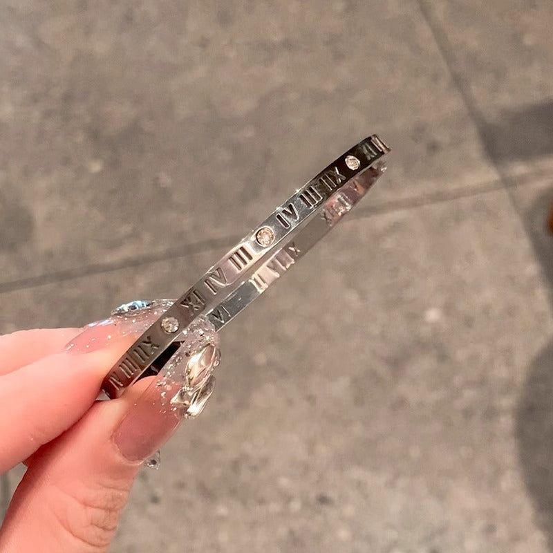 Steel Light Luxury Minority Roman Hand Bracelets