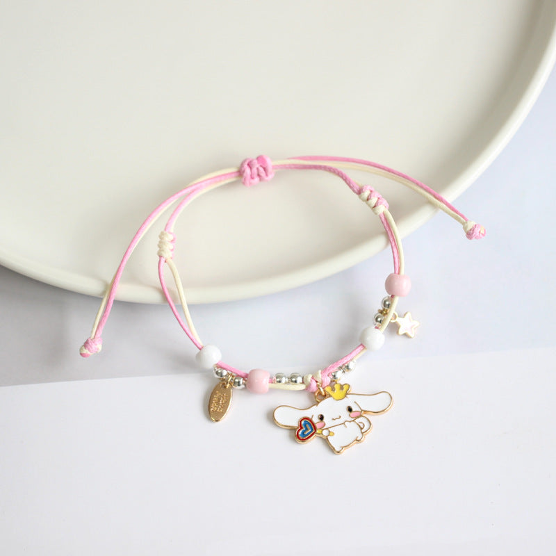 Cartoon Woven Rabbit Couple Girlfriends Campus Bracelets
