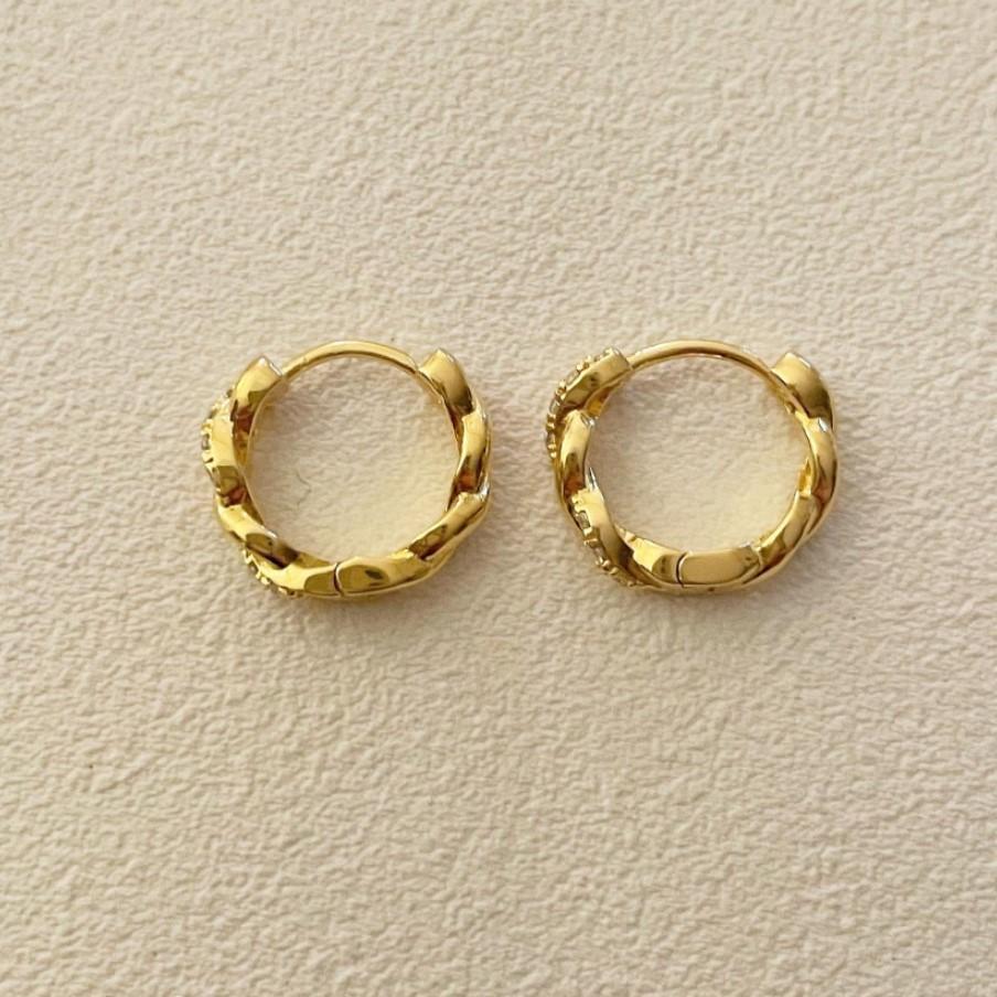Women's Korean Style Sterling Sier White Zircon Earrings