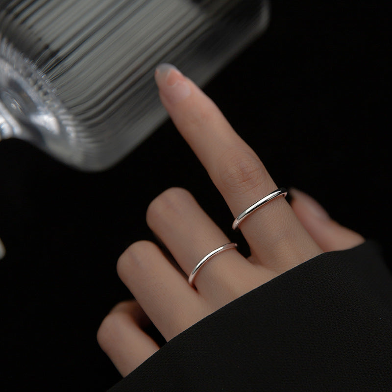 Women's & Men's Pure Sier Simple Design Minimalist Style Rings